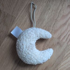 Cream Crescent Moon Plush Ornament